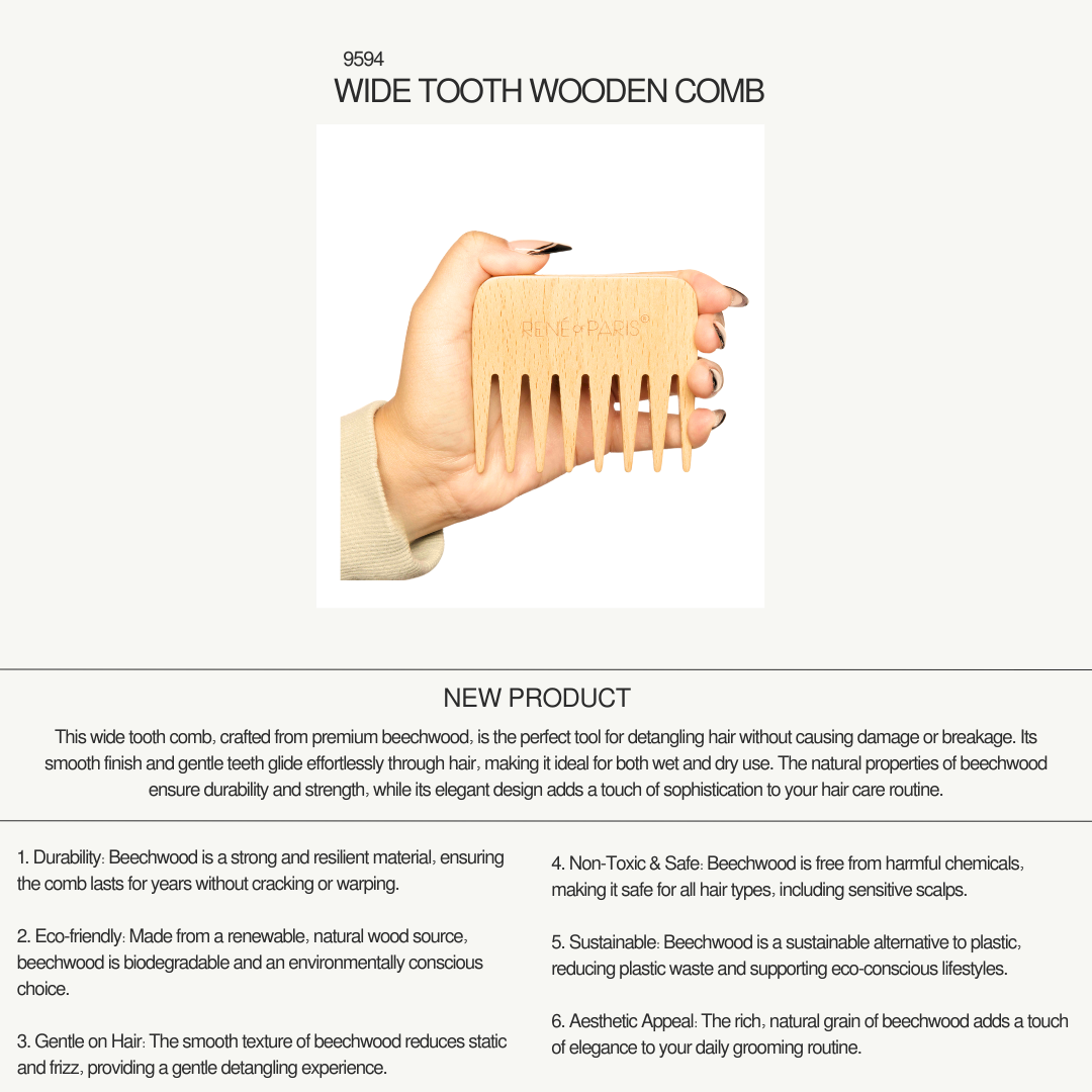 Wide Tooth Wooden Comb - 9594