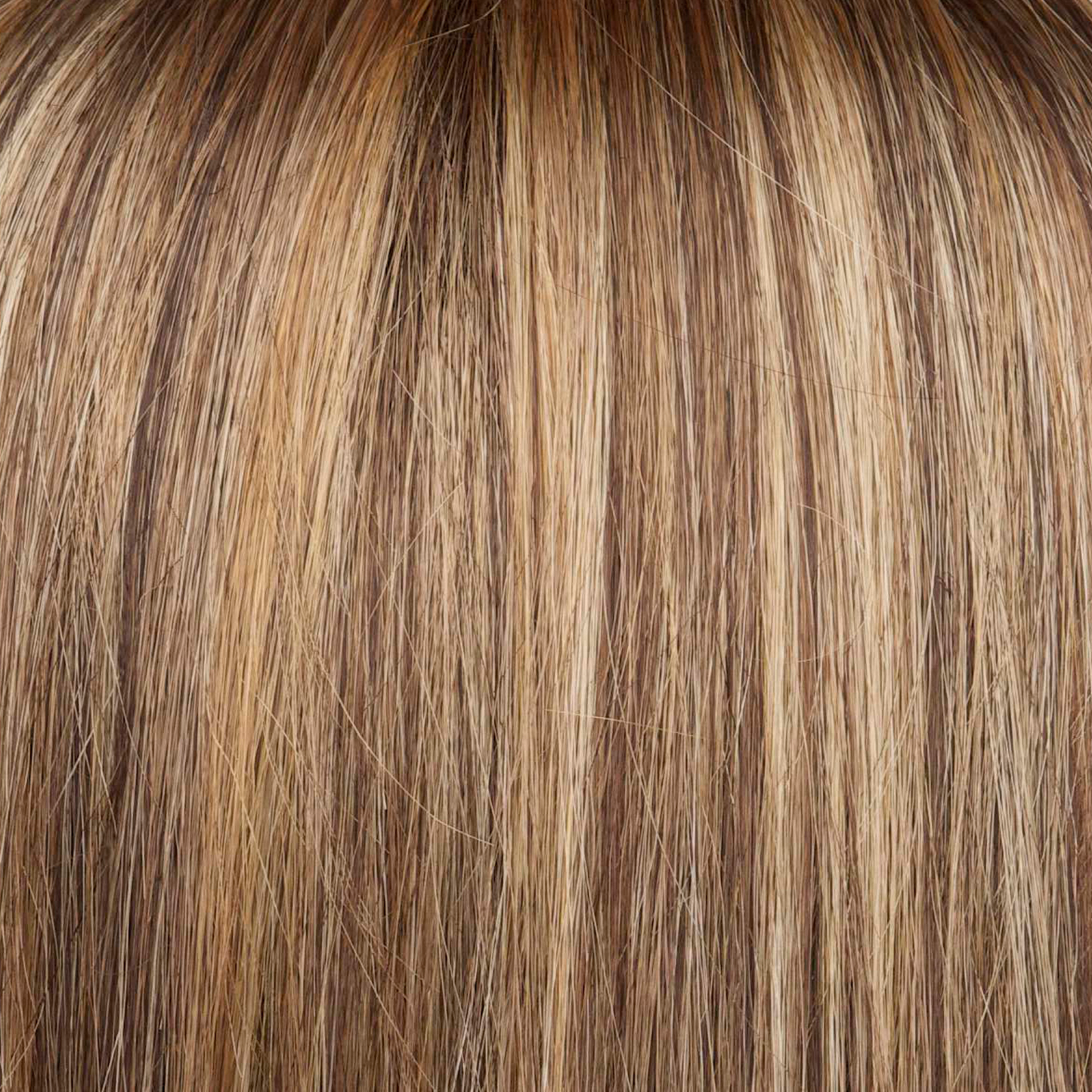 Bronze Hazelnut-R - A dark brown root and a blend of warm blonde, cool light blonde and dark brown tones.