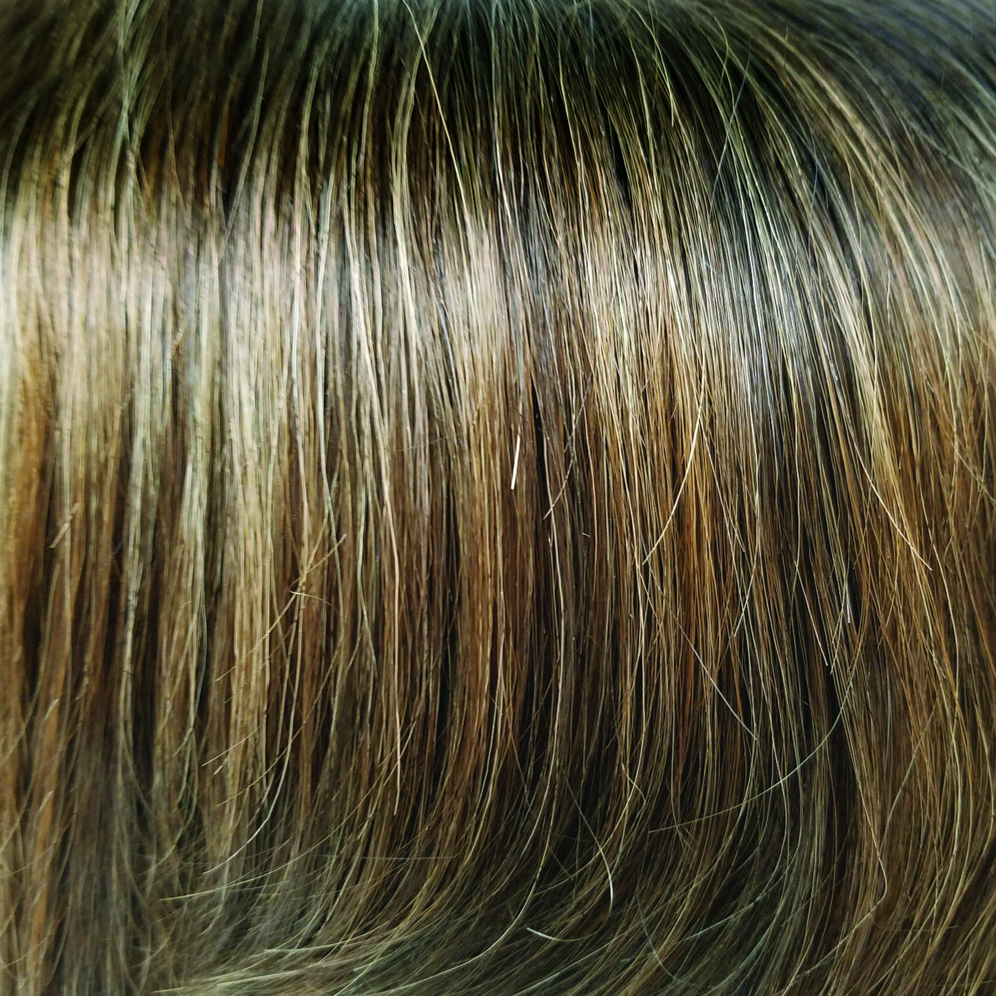 Kandy Brown-LR - A mixture of warm light brown and dark rich brown tones. It's natural long shadow roots compliment this trendy, realistic appearance.