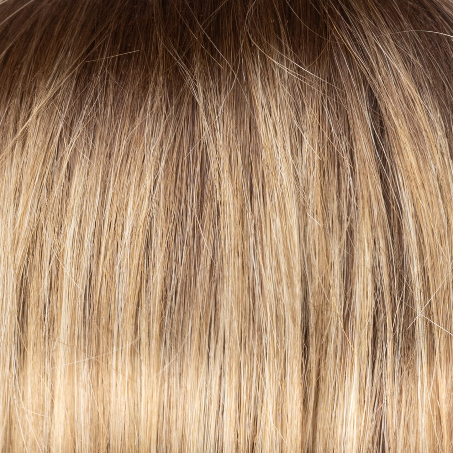 Melted Caramel - An ombre color that effortlessly begins with a warm and rich brown root that melts into golden caramel blond and natural medium blond tips.