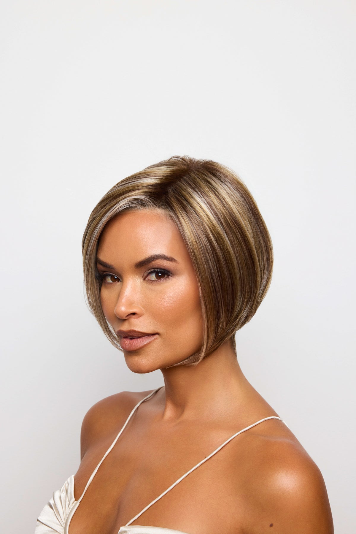 Beau Wig by Noriko, short stacked pixie bob, in Sparkling Mocha-R