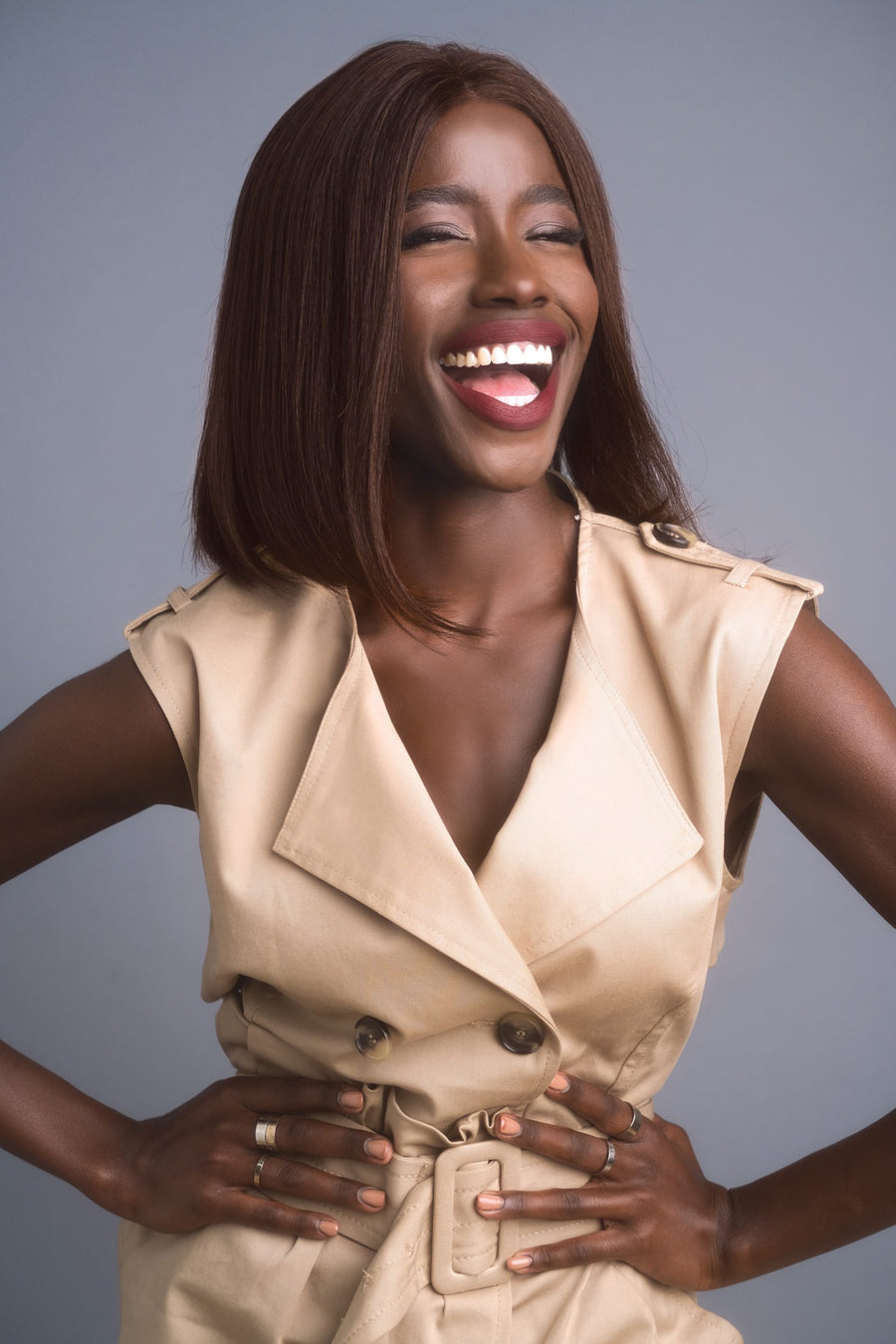 Harriet wig by Alexander Couture in Coco Brown