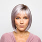 Wynn Wig by Noriko, chin length bob with bangs, in Lilac Silver-R