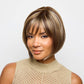 Wynn Wig by Noriko, chin length bob with bangs, in Sparkling Mocha-R