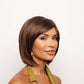 Wynn Wig by Noriko, chin length bob with bangs, in Spiced Brown