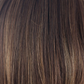 Coffee Latte-R  -  This is our rooted version of Coffee Latte. With a cappucino-base mixed with warm medium brown and medium golden blond highlights, the rich, deep dark brown roots give a natural shadowed appearance.